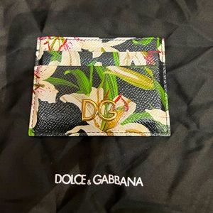 Dolce and Gabbana Calfskin Card Holder with DG Logo
